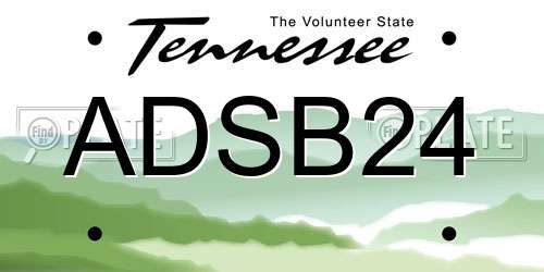 ADSB24 Tennessee License Plate