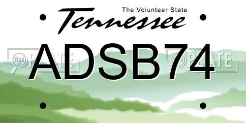 ADSB74 Tennessee License Plate