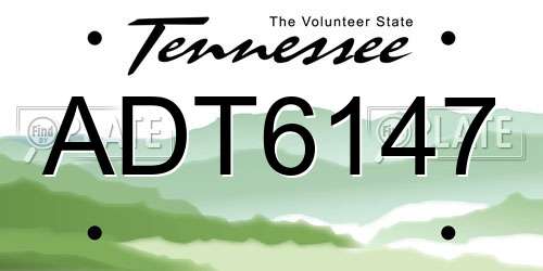 ADT6147 Tennessee License Plate
