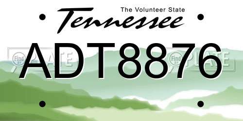 ADT8876 Tennessee License Plate