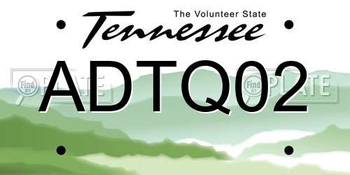 ADTQ02 Tennessee License Plate