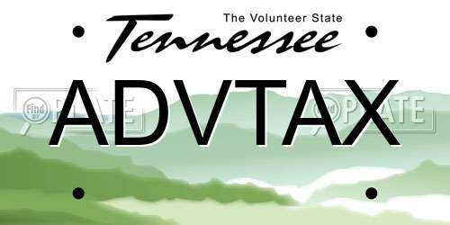 ADVTAX Tennessee License Plate