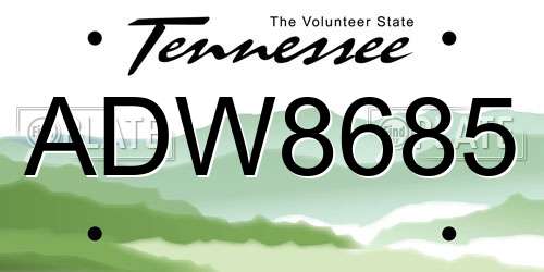 ADW8685 Tennessee License Plate