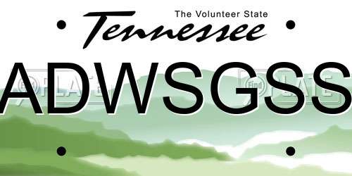 ADWSGSS Tennessee License Plate