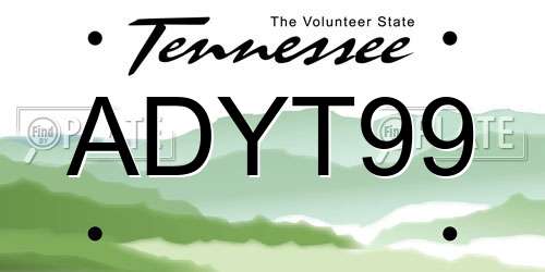 ADYT99 Tennessee License Plate