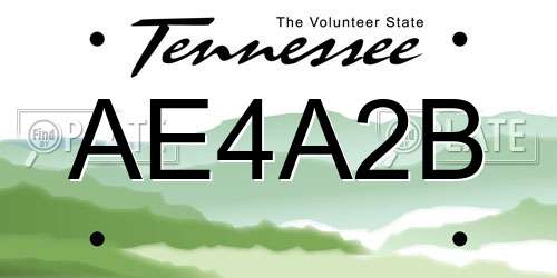 AE4A2B Tennessee License Plate