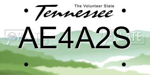 AE4A2S Tennessee License Plate