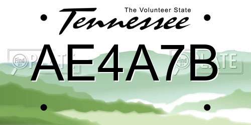AE4A7B Tennessee License Plate