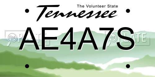 AE4A7S Tennessee License Plate