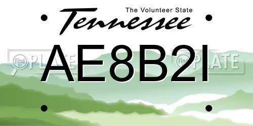 AE8B2I Tennessee License Plate