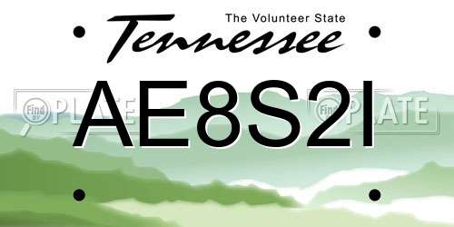 AE8S2I Tennessee License Plate