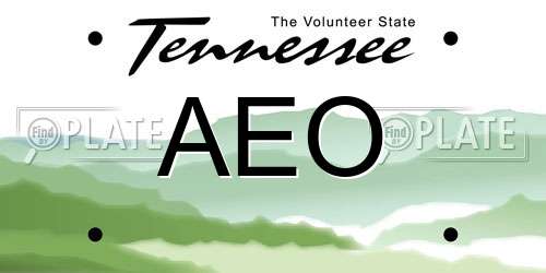 AEO Tennessee License Plate