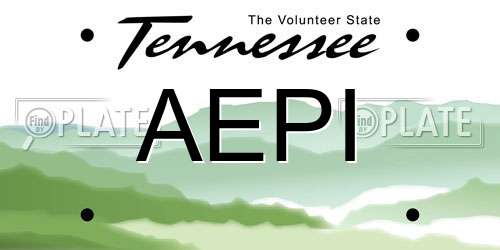 AEPI Tennessee License Plate