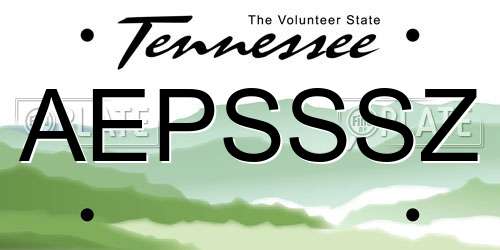 AEPSSSZ Tennessee License Plate