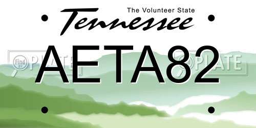 AETA82 Tennessee License Plate