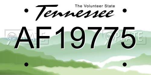 AF19775 Tennessee License Plate
