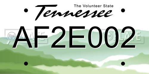 AF2E002 Tennessee License Plate