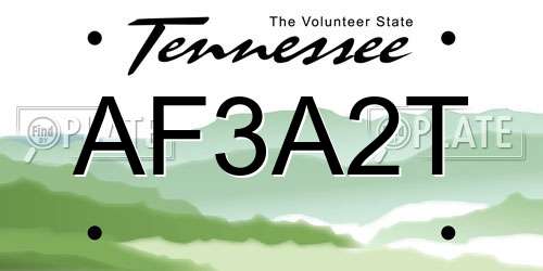 AF3A2T Tennessee License Plate