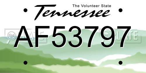 AF53797 Tennessee License Plate