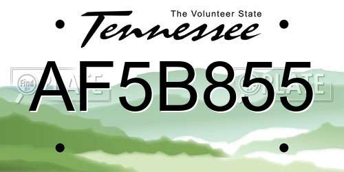 AF5B855 Tennessee License Plate