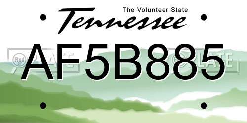 AF5B885 Tennessee License Plate