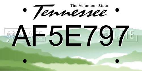 AF5E797 Tennessee License Plate