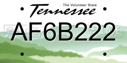 AF6B222 Tennessee License Plate
