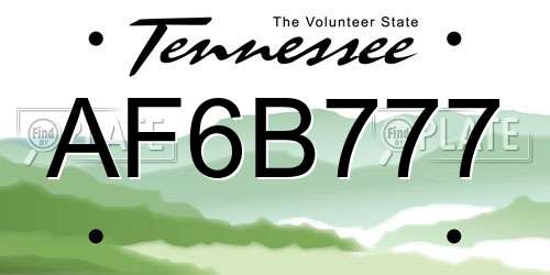 AF6B777 Tennessee License Plate