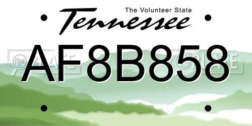AF8B858 Tennessee License Plate