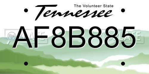 AF8B885 Tennessee License Plate