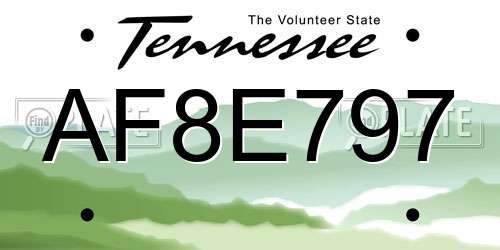 AF8E797 Tennessee License Plate