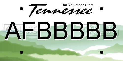 AFBBBBB Tennessee License Plate