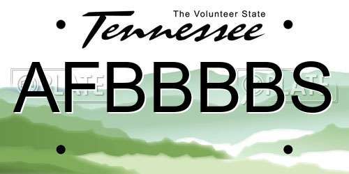 AFBBBBS Tennessee License Plate