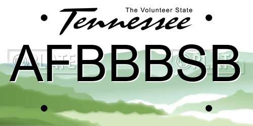 AFBBBSB Tennessee License Plate