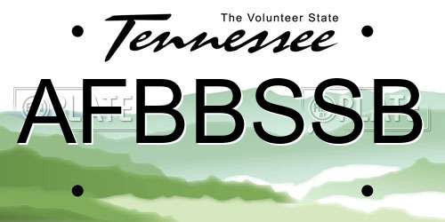 AFBBSSB Tennessee License Plate