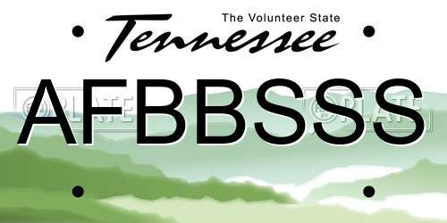 AFBBSSS Tennessee License Plate