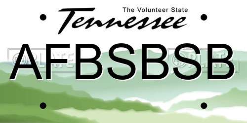 AFBSBSB Tennessee License Plate