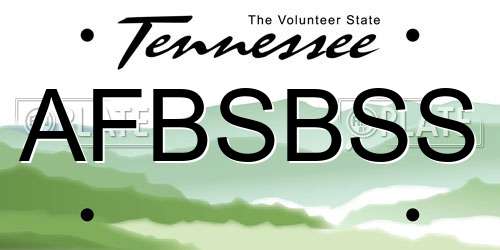 AFBSBSS Tennessee License Plate