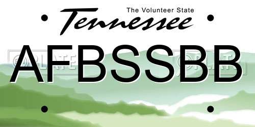 AFBSSBB Tennessee License Plate