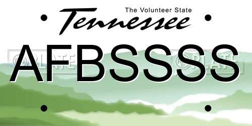 AFBSSSS Tennessee License Plate