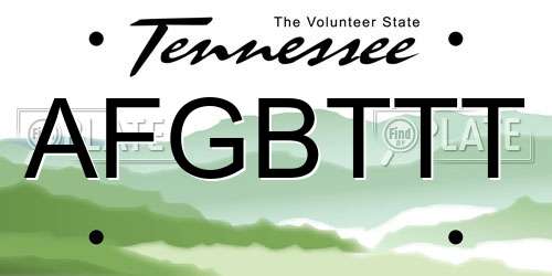 AFGBTTT Tennessee License Plate