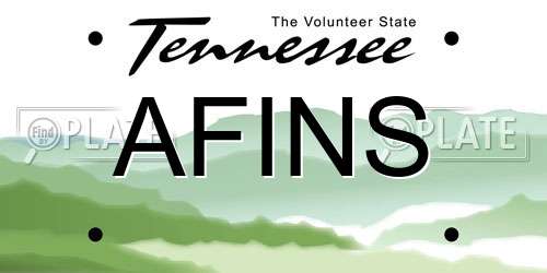 AFINS Tennessee License Plate