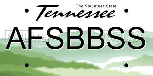 AFSBBSS Tennessee License Plate