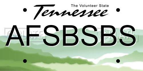 AFSBSBS Tennessee License Plate