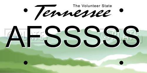 AFSSSSS Tennessee License Plate