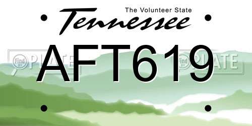 AFT619 Tennessee License Plate
