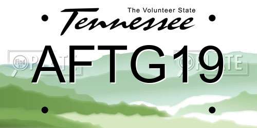 AFTG19 Tennessee License Plate