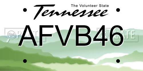 AFVB46 Tennessee License Plate