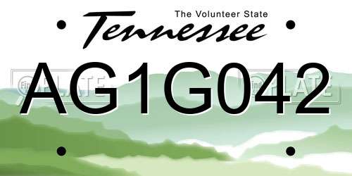 AG1G042 Tennessee License Plate
