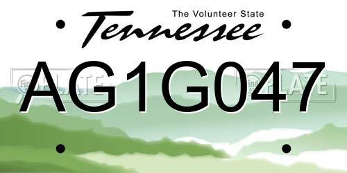 AG1G047 Tennessee License Plate